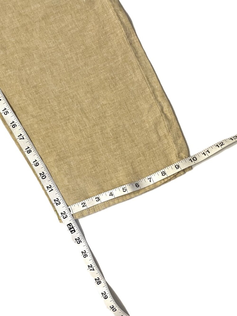 FLAX Pants 100% Linen Sz P (XS 4-6) Pale Yellow Elastic Waist Pockets Lagenloook - Picture 7 of 10